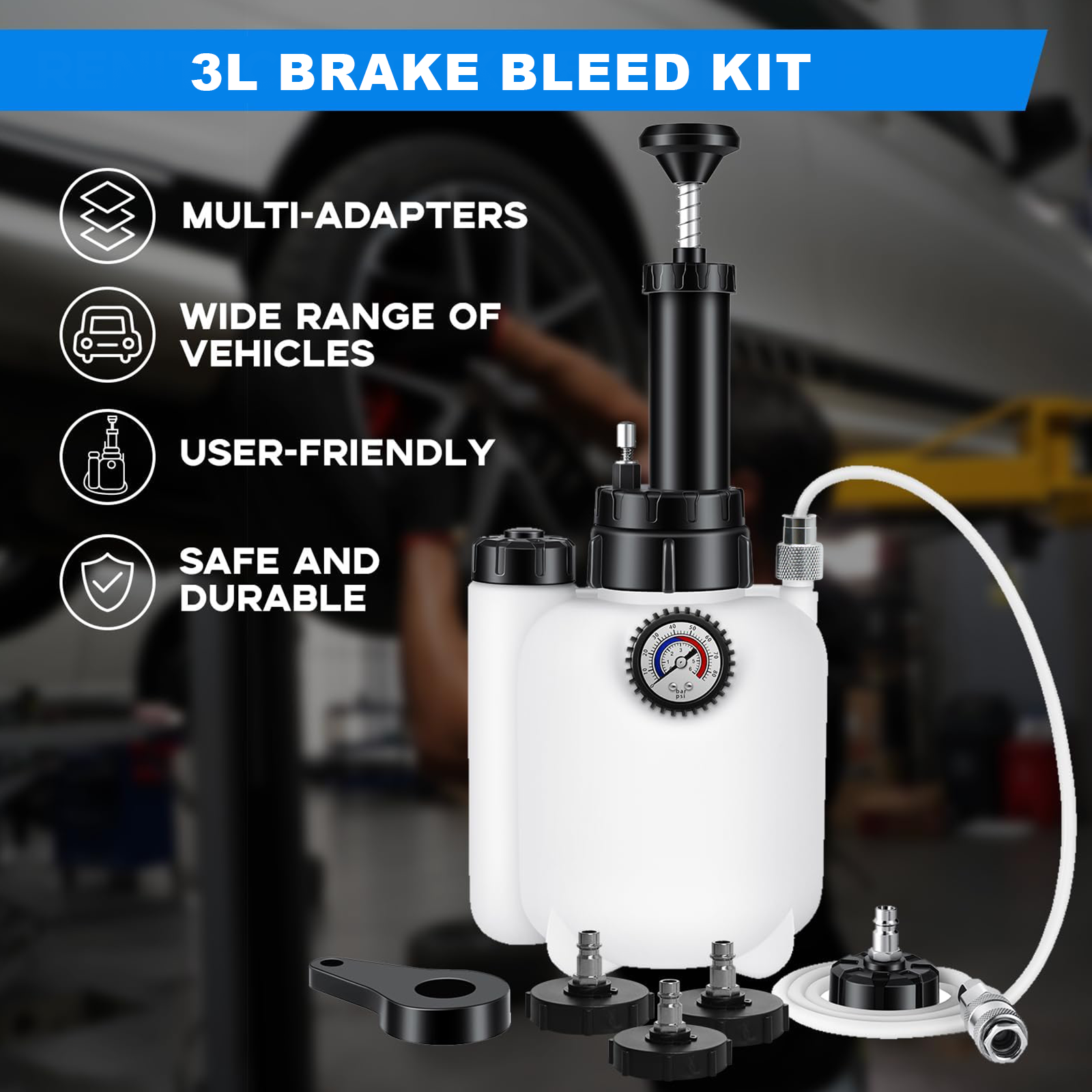 3L Vacuum Brake Fluid Bleeder  - Brake Bleeder Kit review and price