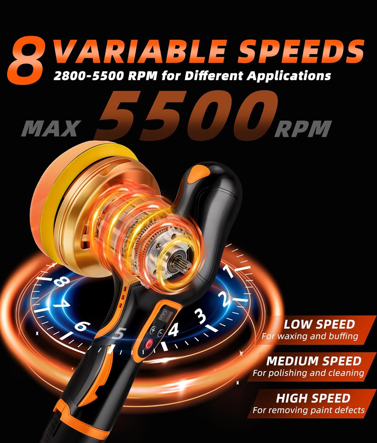 2026 Buffer Polisher, 8-Speed  - Orbital Polisher Da review and price